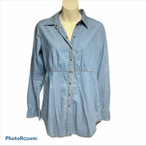 CAbi chambray tunic button down top style #148
